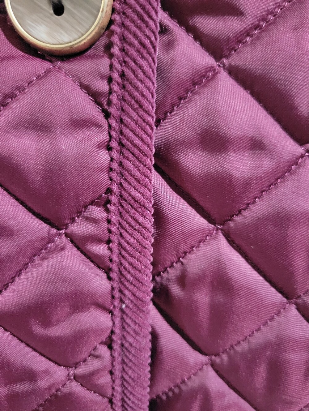 Preston & York Dark Magenta Quilted Long Sleeve Jacket Size M Lightweight Fitted - Picture 9 of 14